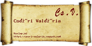 Csóri Valéria névjegykártya